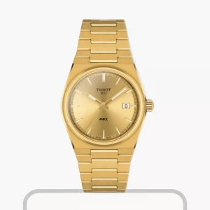 Tissot PRX 35mm Champagne Dial Gold-tone Unisex Watch